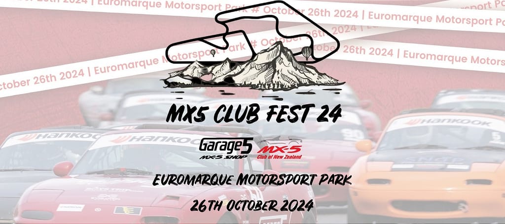 MX5 Club Fest banner with event date 26th October 2024